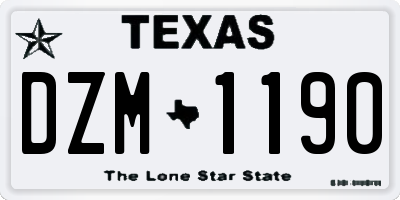 TX license plate DZM1190
