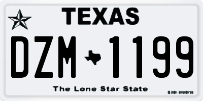 TX license plate DZM1199