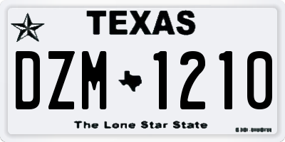 TX license plate DZM1210