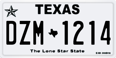 TX license plate DZM1214