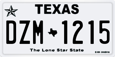 TX license plate DZM1215