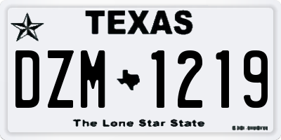 TX license plate DZM1219