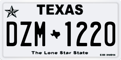 TX license plate DZM1220