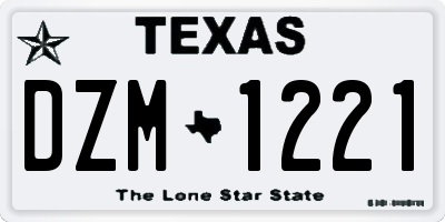 TX license plate DZM1221
