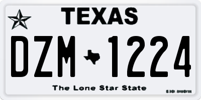 TX license plate DZM1224