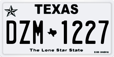 TX license plate DZM1227