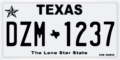 TX license plate DZM1237