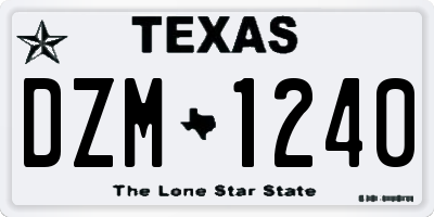 TX license plate DZM1240