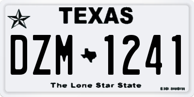 TX license plate DZM1241