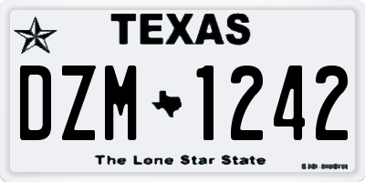 TX license plate DZM1242