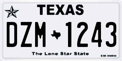 TX license plate DZM1243