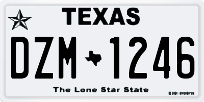 TX license plate DZM1246