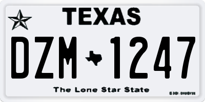 TX license plate DZM1247