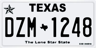 TX license plate DZM1248