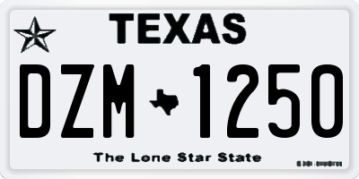 TX license plate DZM1250