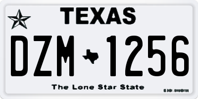 TX license plate DZM1256