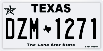 TX license plate DZM1271