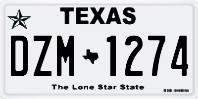 TX license plate DZM1274