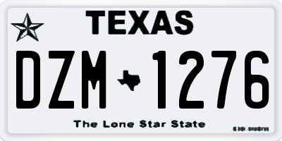 TX license plate DZM1276