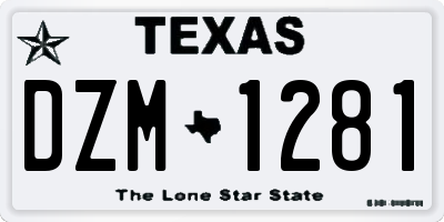 TX license plate DZM1281