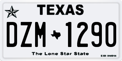 TX license plate DZM1290