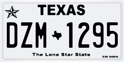 TX license plate DZM1295