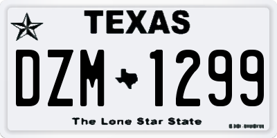 TX license plate DZM1299