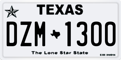 TX license plate DZM1300