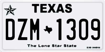 TX license plate DZM1309