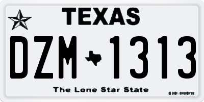 TX license plate DZM1313