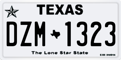 TX license plate DZM1323