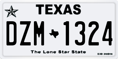 TX license plate DZM1324