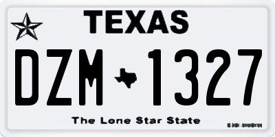 TX license plate DZM1327