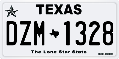 TX license plate DZM1328