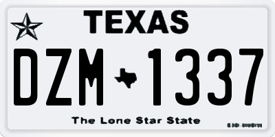 TX license plate DZM1337