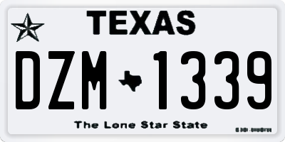TX license plate DZM1339
