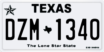 TX license plate DZM1340