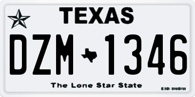 TX license plate DZM1346