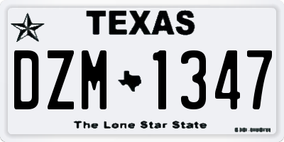 TX license plate DZM1347