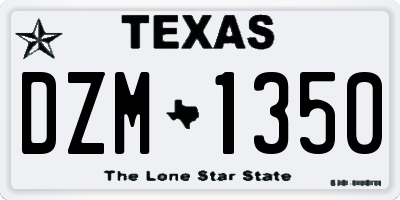 TX license plate DZM1350