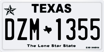 TX license plate DZM1355