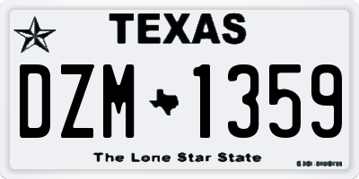 TX license plate DZM1359
