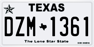 TX license plate DZM1361