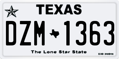 TX license plate DZM1363
