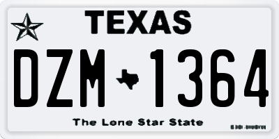 TX license plate DZM1364
