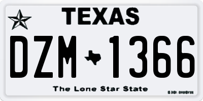 TX license plate DZM1366