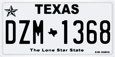TX license plate DZM1368