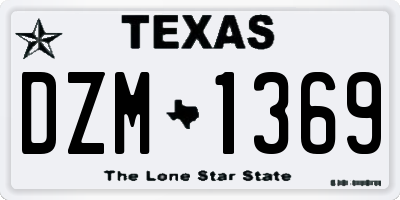 TX license plate DZM1369
