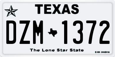 TX license plate DZM1372