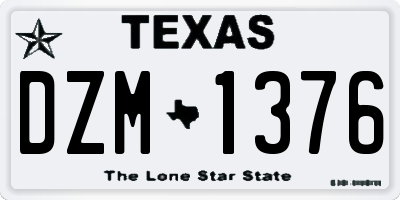 TX license plate DZM1376